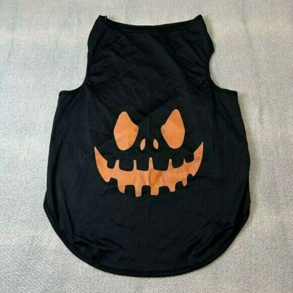 NEW Dog Halloween Jack-o-lantern Pumpkin Costume Shirt Black Orange Pet Puppy